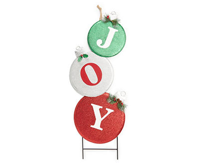 36" Joy Christmas Ornament Yard Stake