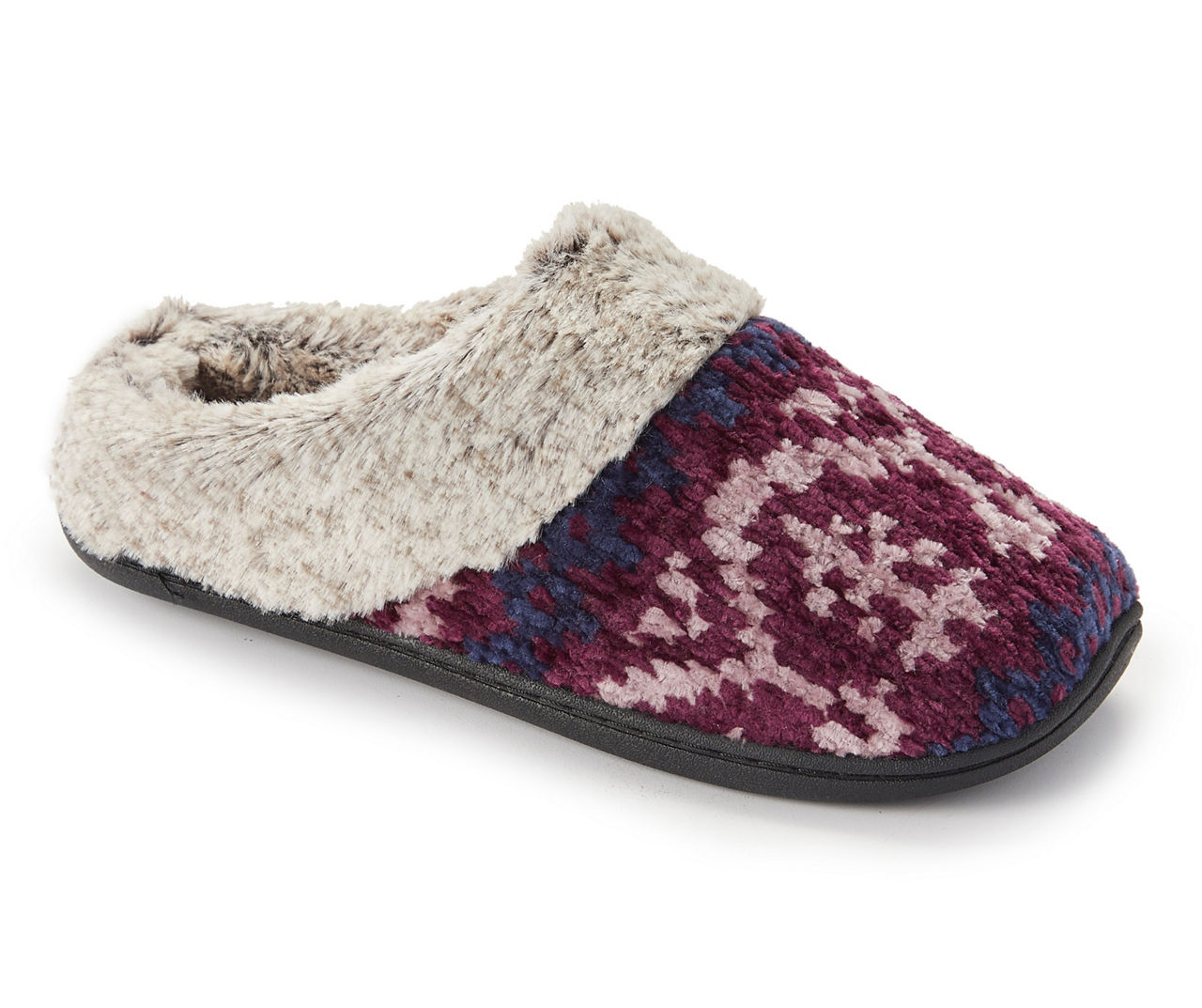 Women's Chenille Fair Isle Slippers Big Lots