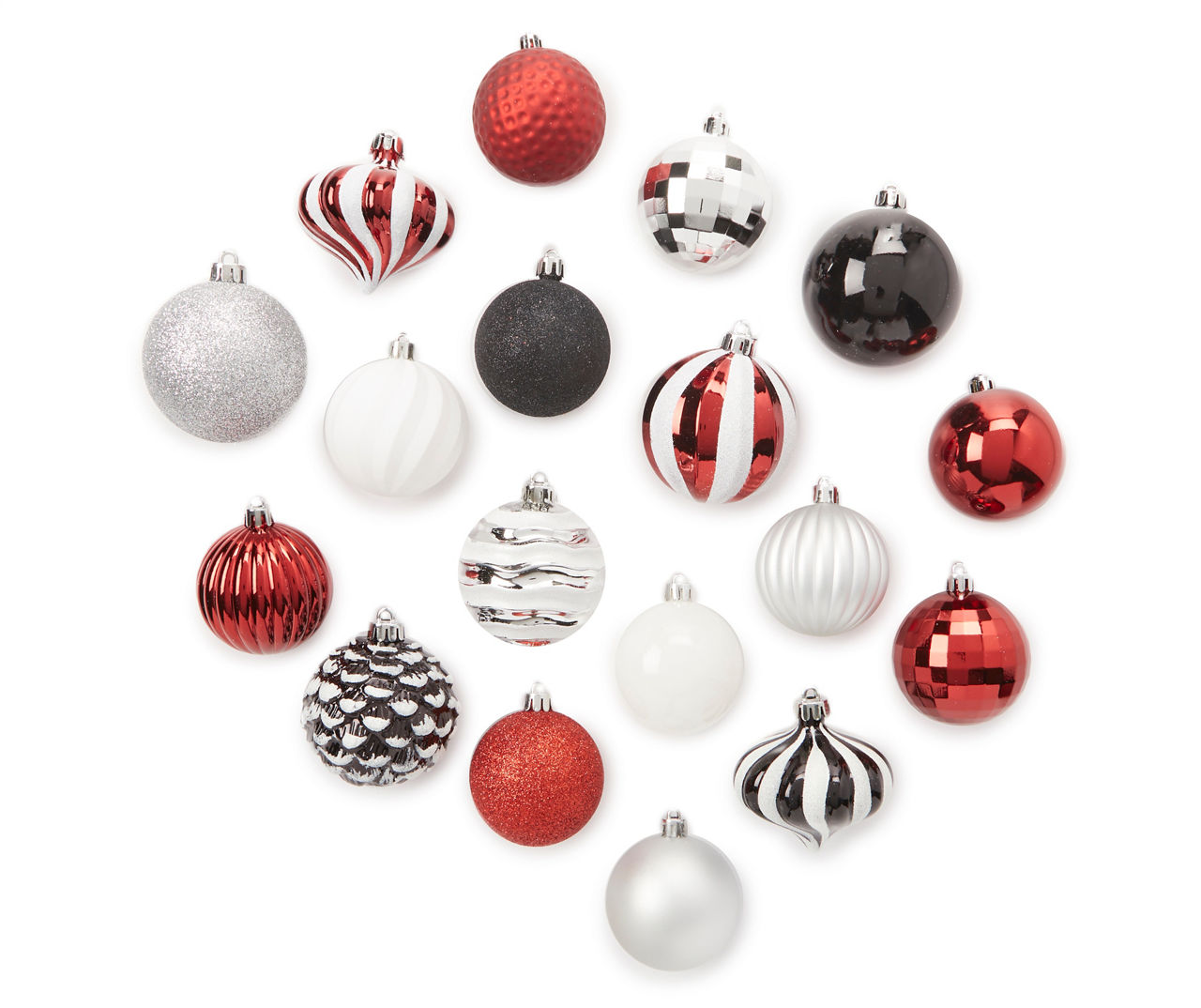 Winter Wonder Lane Red, Black, Silver & White 60-Piece Plastic