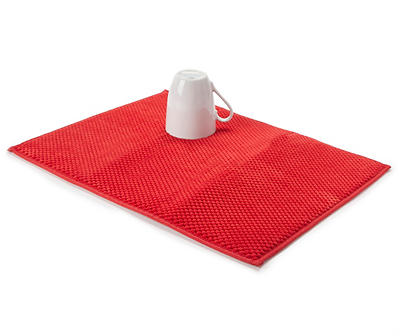 Haute Red Honeycomb-Quilted Dish Drying Mat