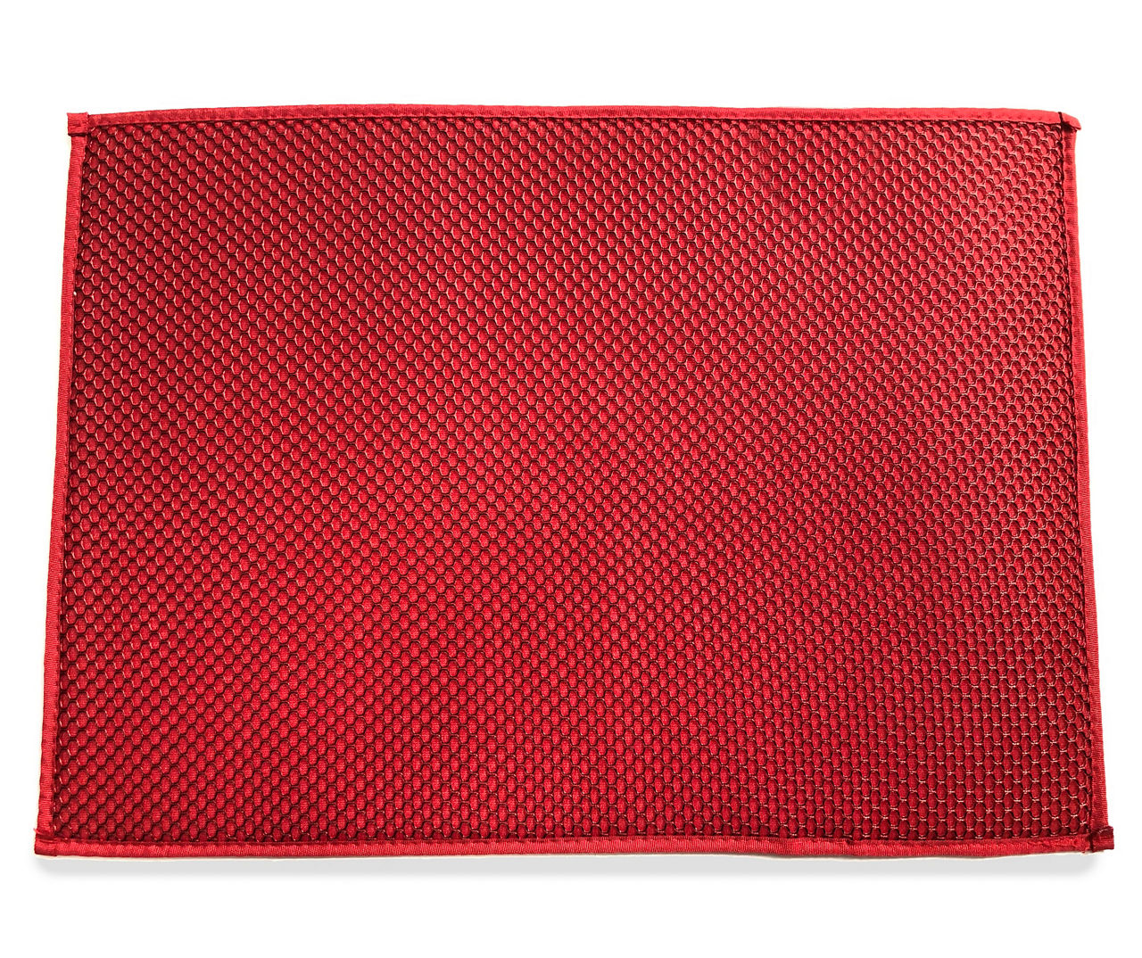 Real Living - Haute Red Honeycomb-Quilted Dish Drying Mat