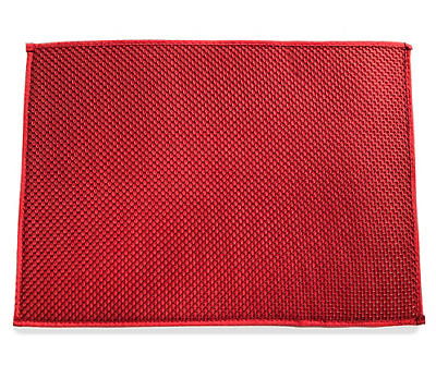Haute Red Honeycomb-Quilted Dish Drying Mat