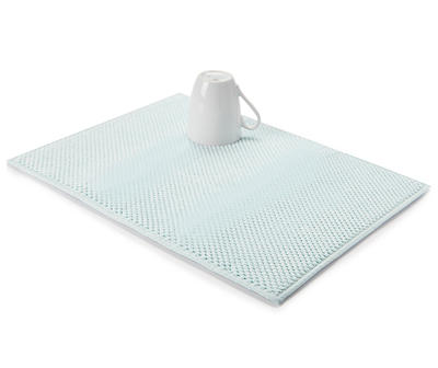Aqua Honeycomb-Quilted Dish Drying Mat