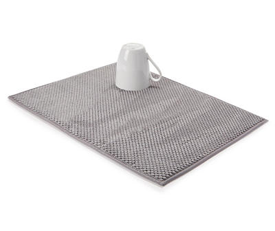 Gray Honeycomb-Quilted Dish Drying Mat