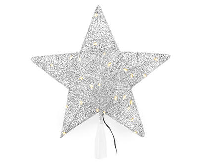 SILVER LED STAR TREE TOPPER