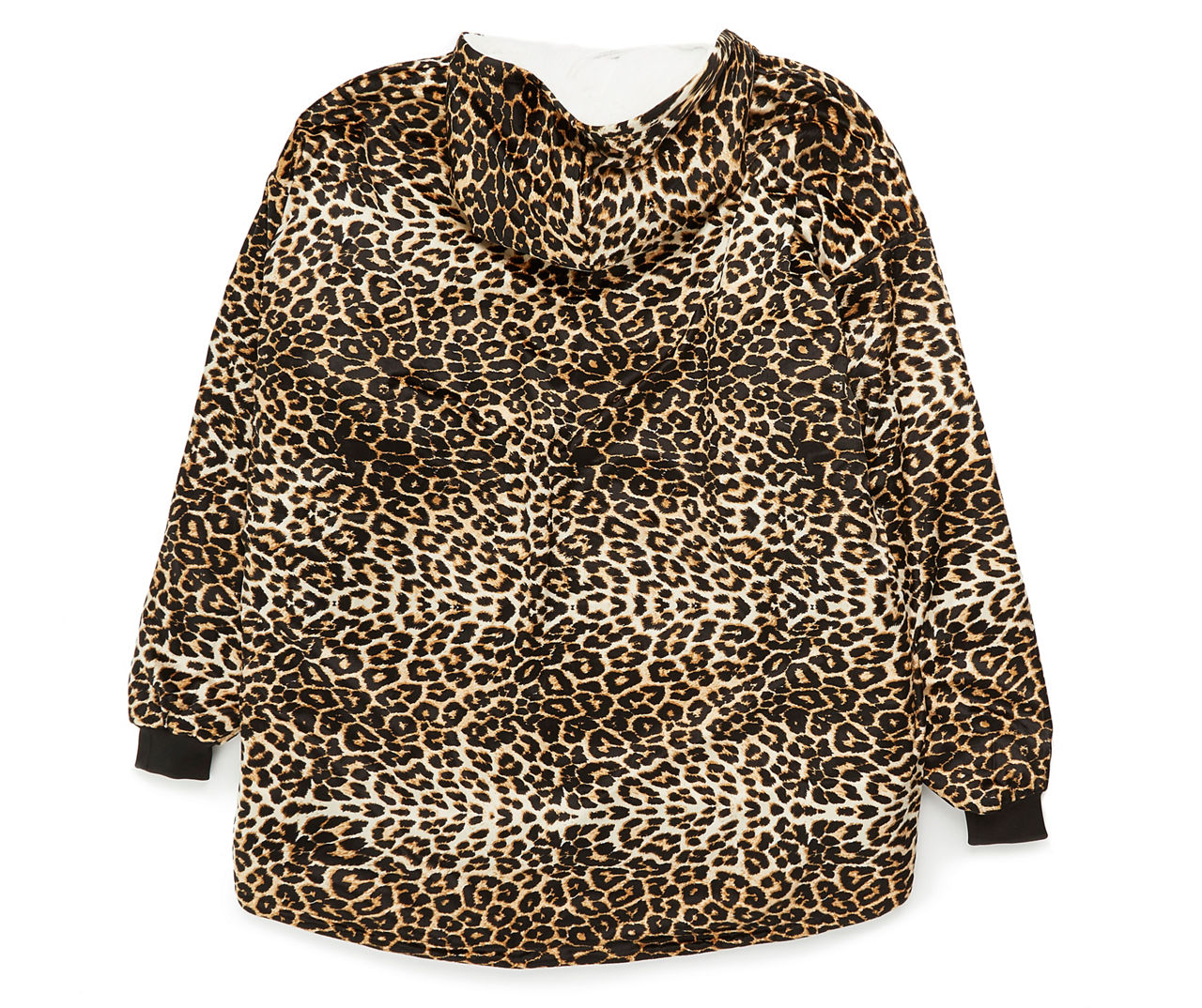 Dearfoams Brown Leopard Print Reversible Throw Hoodie Big Lots