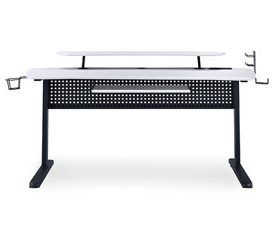 Vidlre White LED Gaming Computer Desk with USB Ports