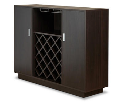 Hazen Espresso Brown 2-Door Wine Cabinet