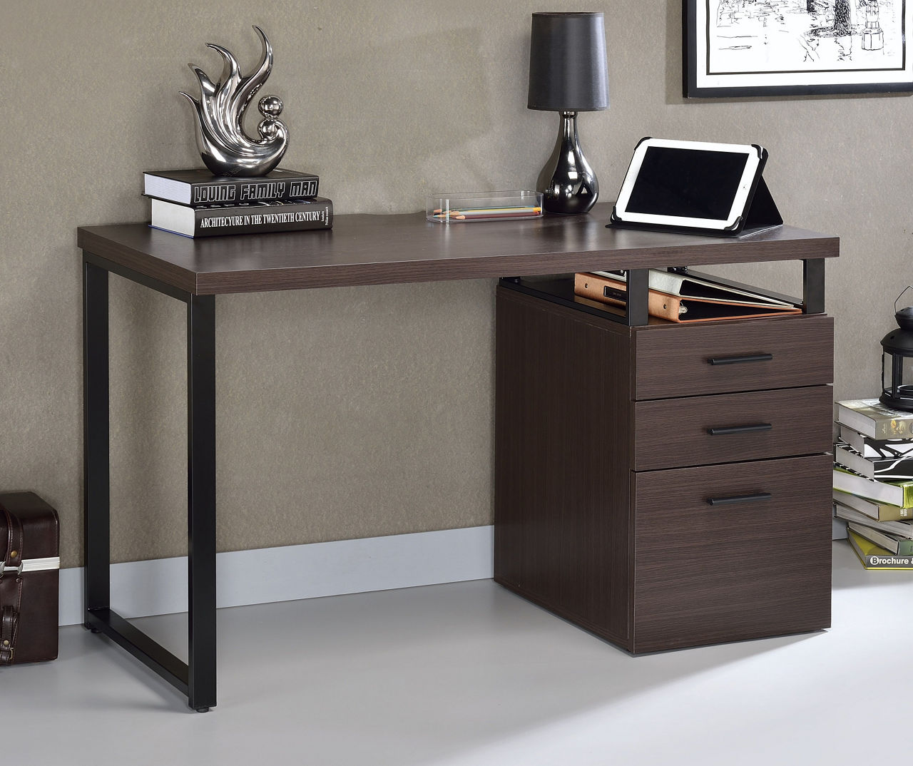 Acme Coy Dark Oak Veneer Office Desk | Big Lots
