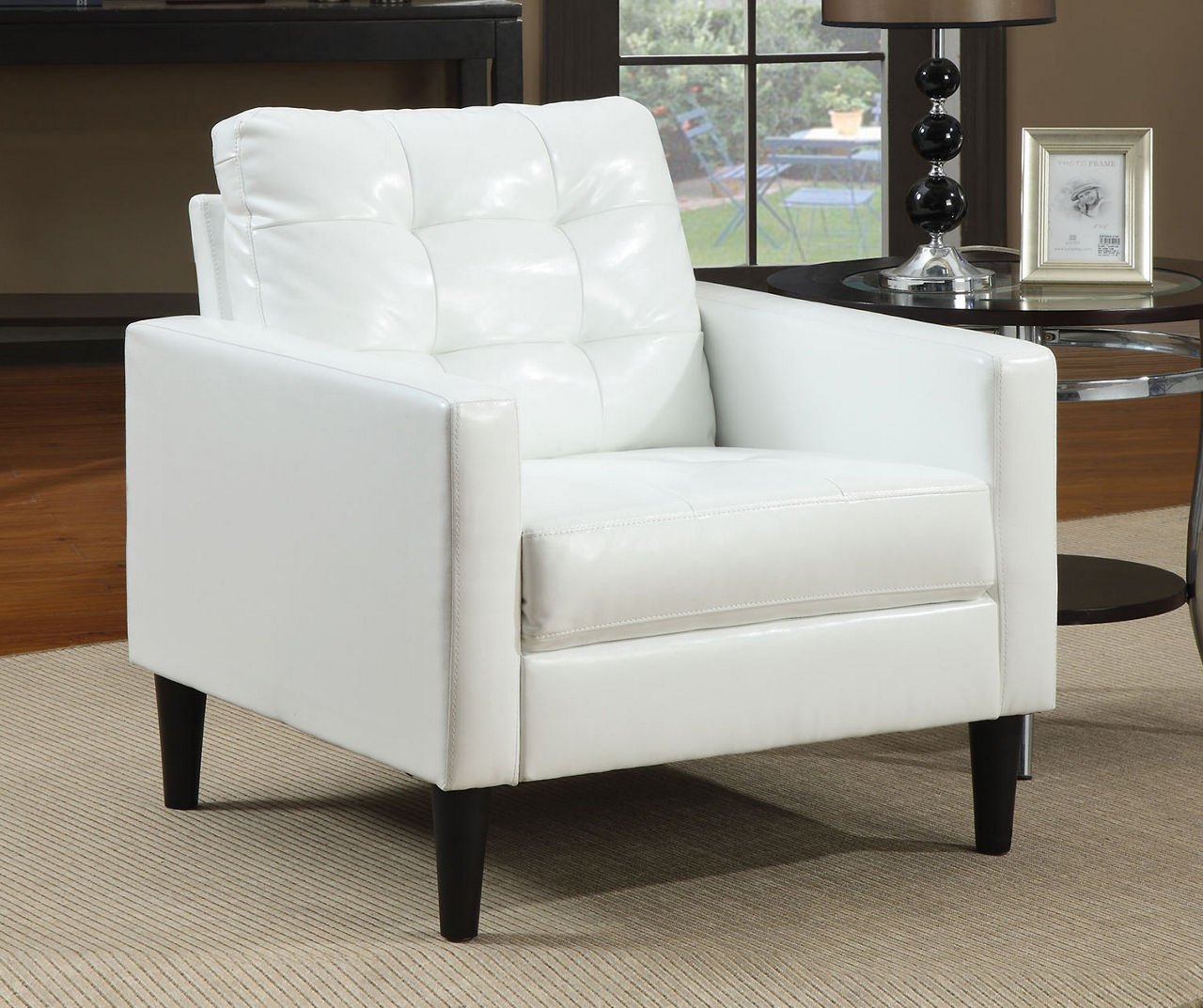 White leather living online room chairs