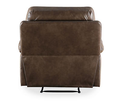 AVA BROWN LEATHER MATCH POWER RECLINER