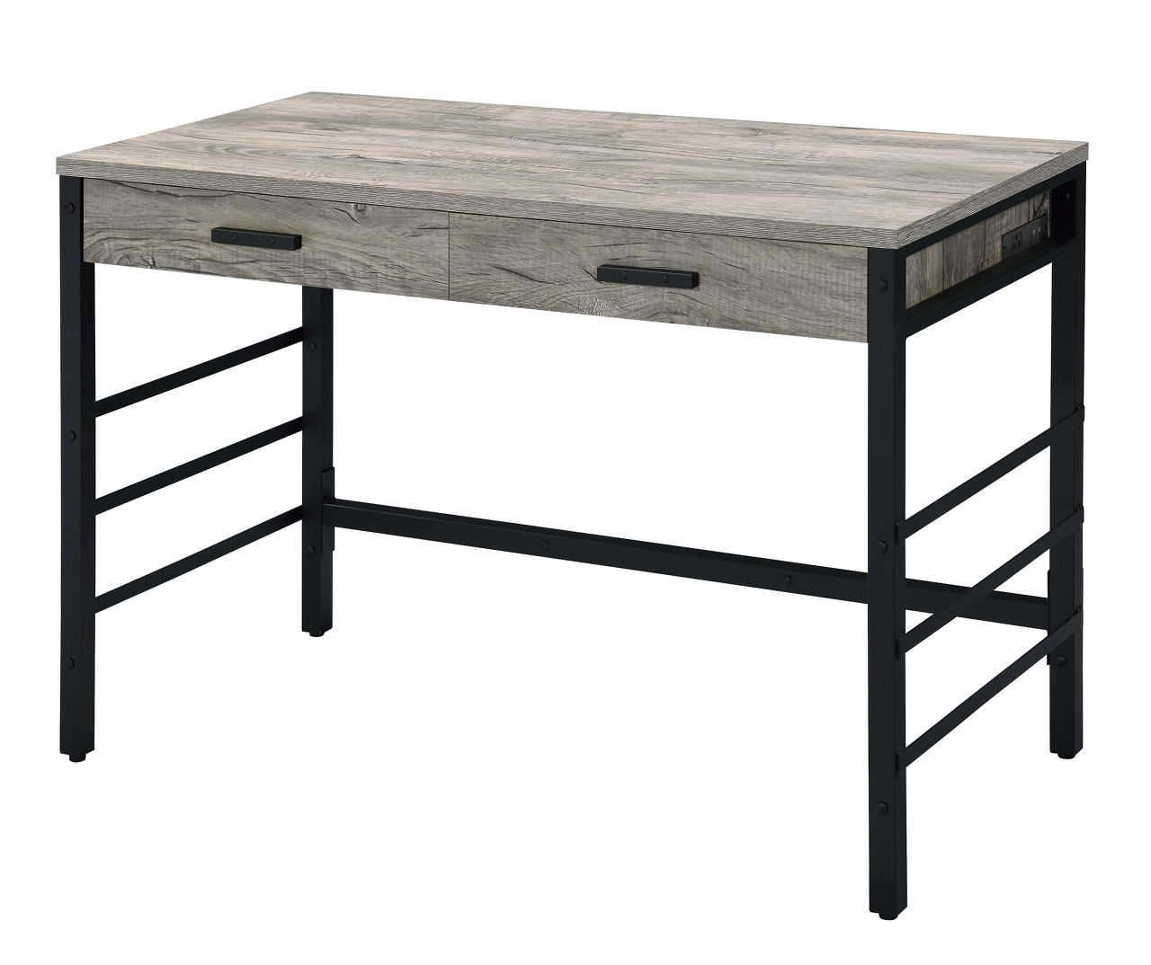 Acme Disho Light Weathered Oak Writing Desk with USB Ports | Big Lots