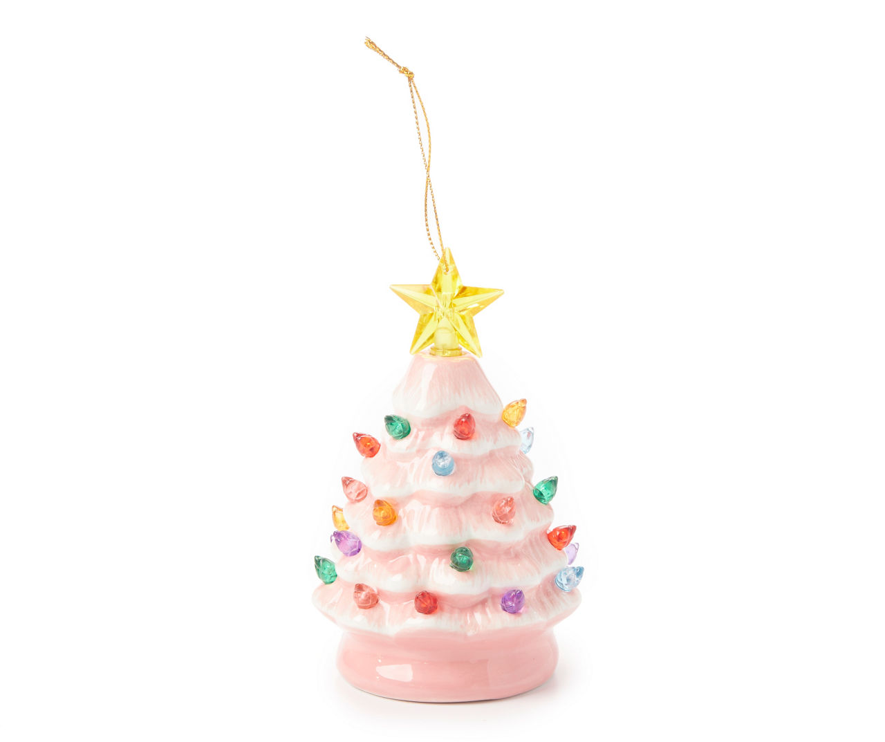 MR. CHRISTMAS 5.1 Pink Retro LED Ceramic Tree Ornament