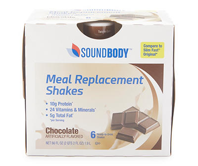 Chocolate 11 Oz. Meal Replacement Shakes, 6-Pack