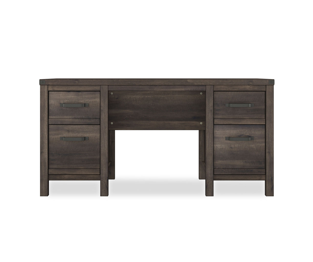 Clark Station Dark Brown Double Pedestal Desk Big Lots
