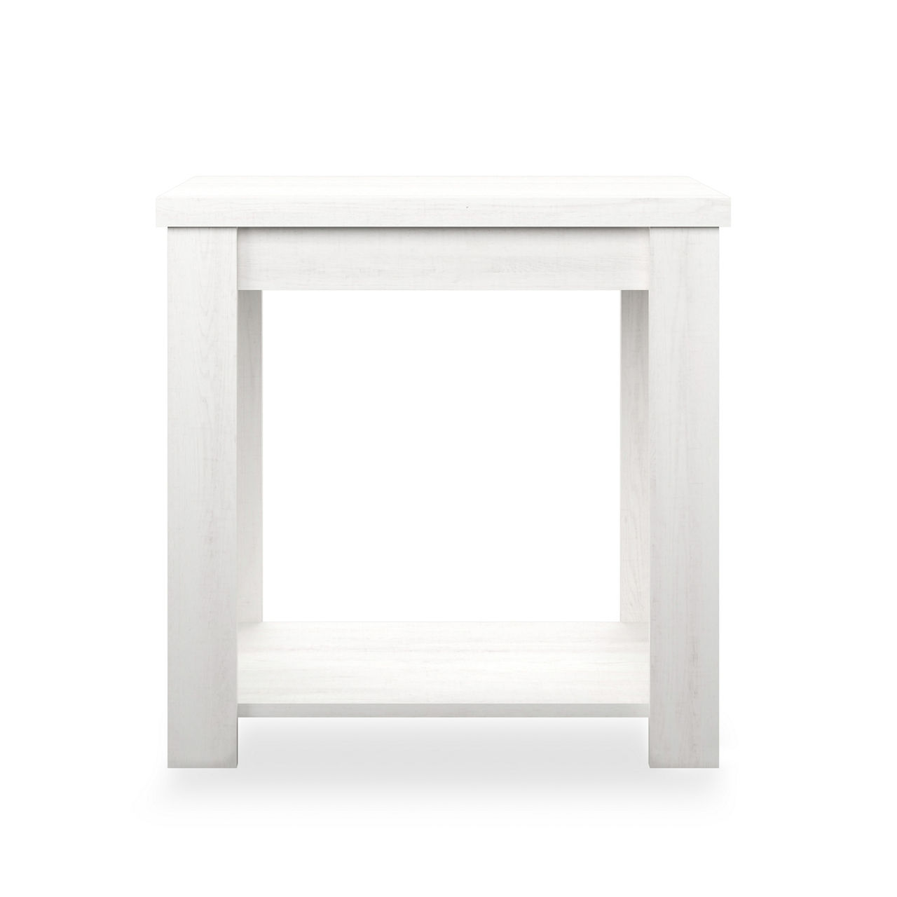 Farmhouse Rustic White Weathered Oak End Table Big Lots