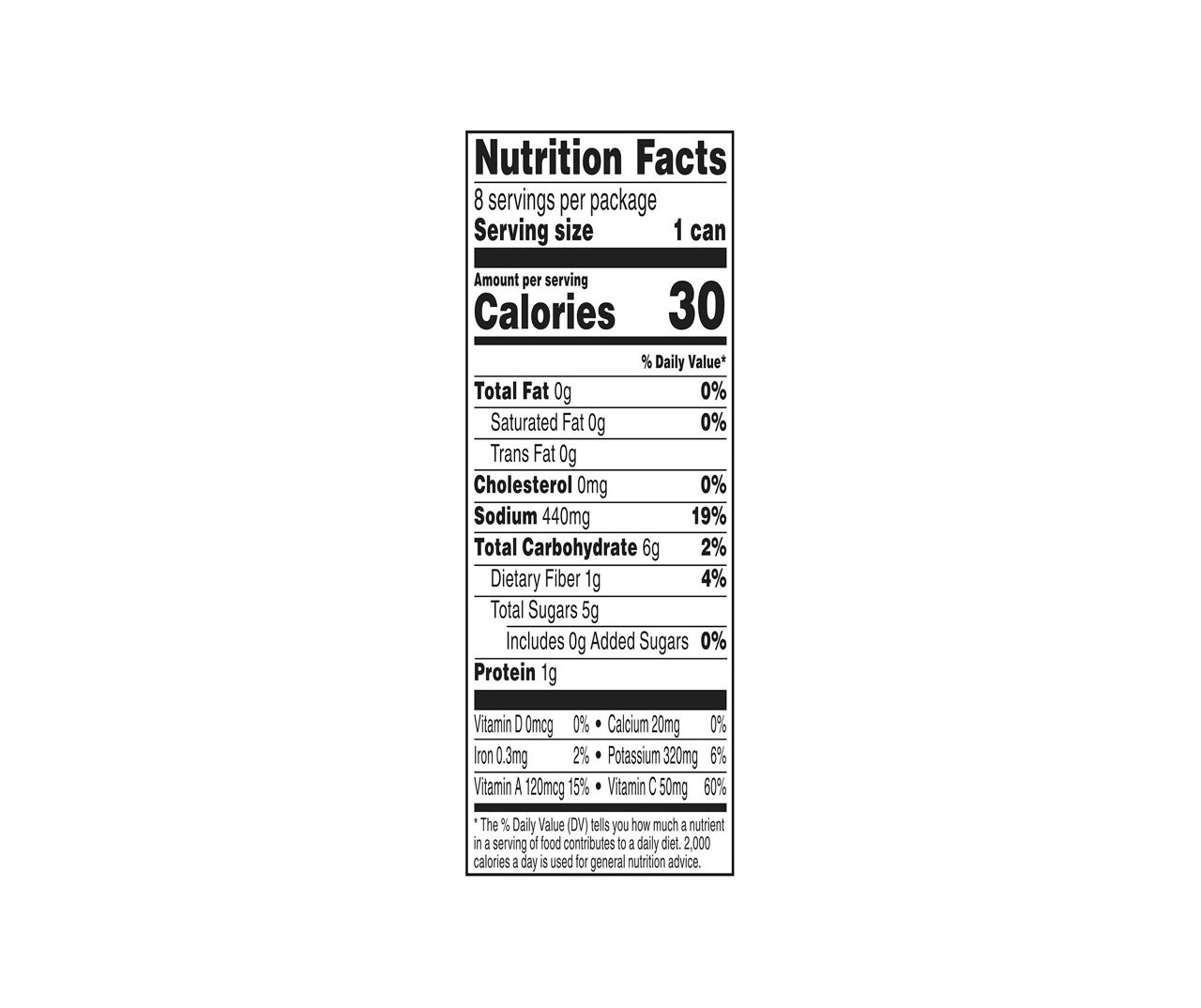 100% Vegetable Juice 5.5 Oz. Cans, 8-Pack