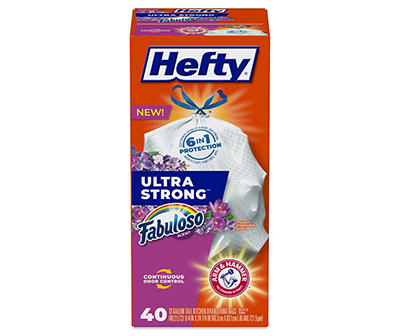 Hefty Ultra Strong 13 Gallon Drawstring Fabuloso Scent Tall Kitchen Bags 40 ea