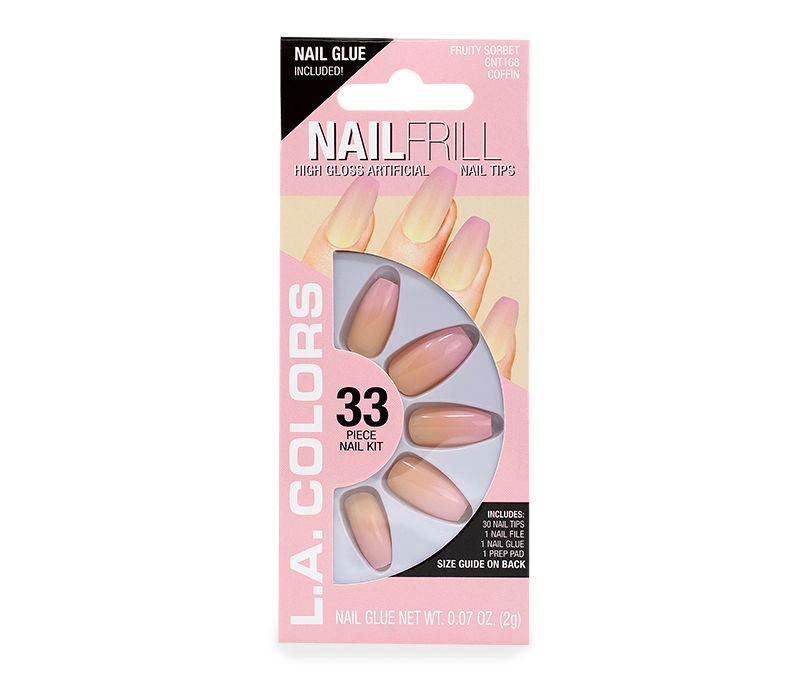 NailFrill Fruity Sorbet High Gloss Artificial 33-Piece Nail Kit