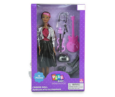 Career Musician Doll & Play Set, Pink & Brown Hair