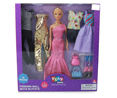 Pink Fashion Doll & Outfit Set, Blonde Hair