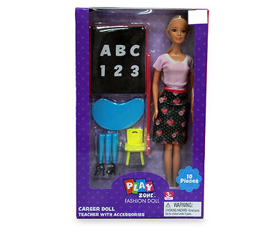Career Teacher Doll & Play Set, Blonde Hair