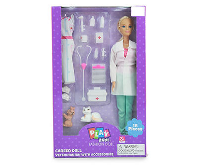 Career Veterinarian Doll & Play Set, Blonde Hair