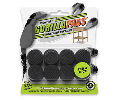Slipstick GorillaPads 1 Round Furniture Gripper Pads, 16-Pack