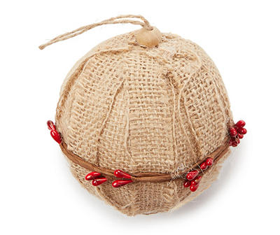 Tan & Red Burlap Vine Ball 3-Piece Ornament Set