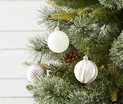 Pink, Silver & White 24-Piece Festive Charm Ornaments Set