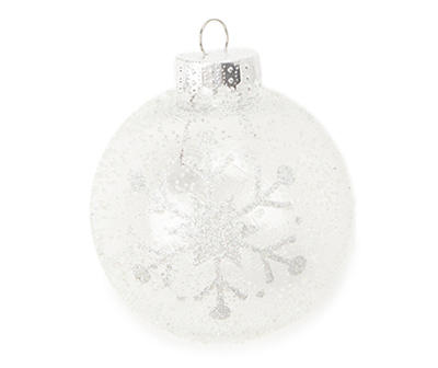 Clear Snowflake Ball 6-Piece Shatterproof Plastic Ornament Set