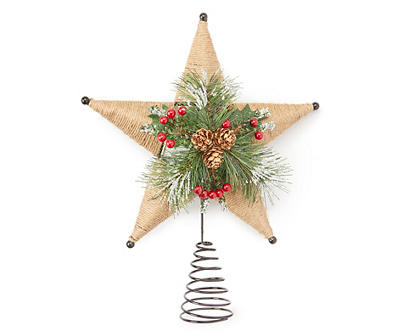 TWINE & FLORAL STAR TREE TOPPER