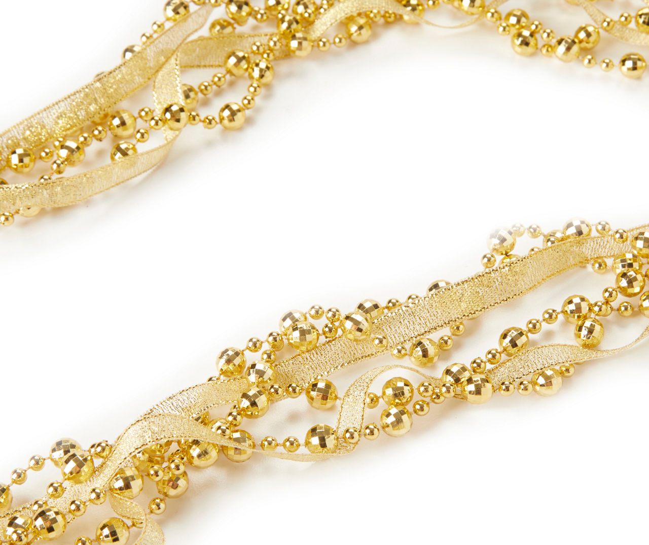 8' Champagne Bead & Ribbon Garland