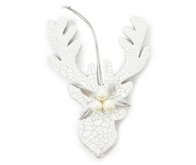 Silver Deer Head 3-Piece Ornament Set