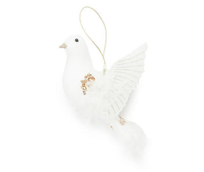 White & Gold Bird 3-Piece Ornament Set