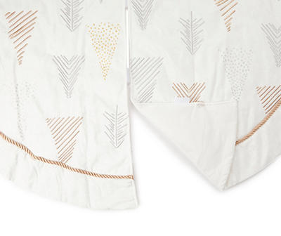 48" Embroidered Pine Trees Tree Skirt