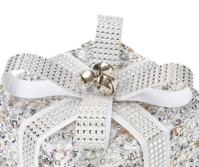 8" Sequin Ribbon & Gift Box Decor