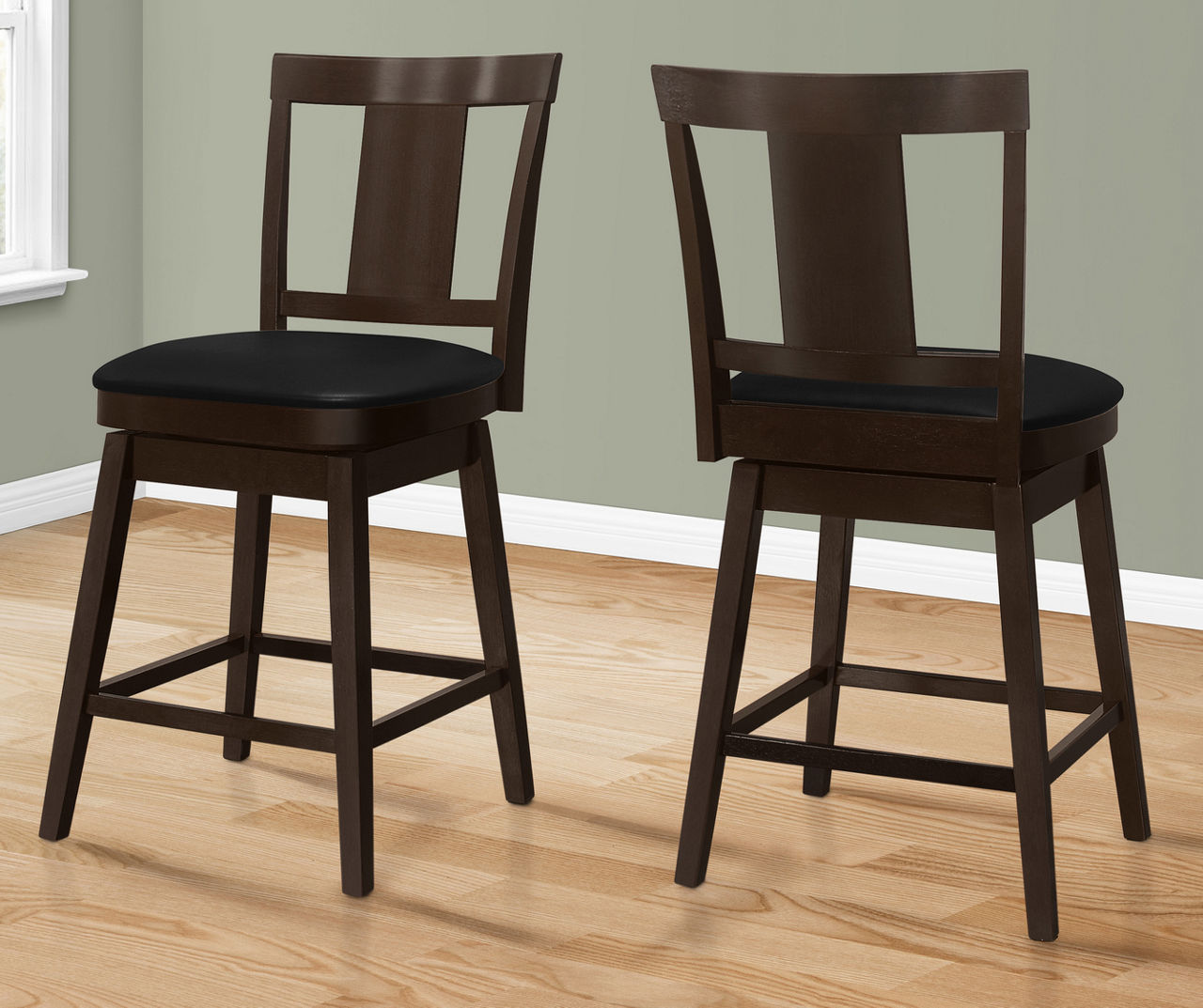 Faux leather swivel online counter stools