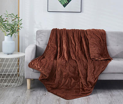 Cherry Mahogany Cooling Weighted Blanket With Velvet Duvet Cover