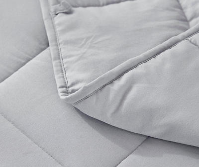 Quiet Gray Microfiber Weighted Blanket With Duvet Cover
