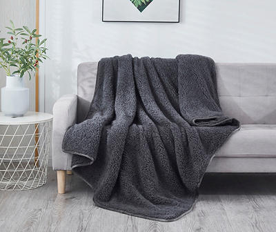 Tornado Gray Cooling Weighted Blanket With Sherpa Duvet Cover