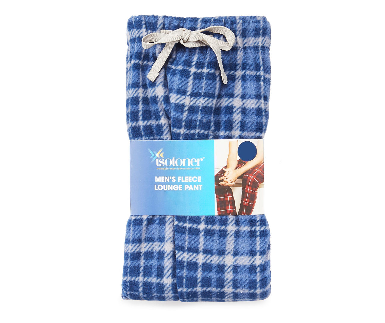 Men's Navy Plaid Fleece Lounge Pants
