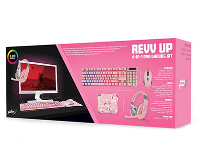 PBX 4IN1 PINK GAMING COMBO KB/M/MP/HP