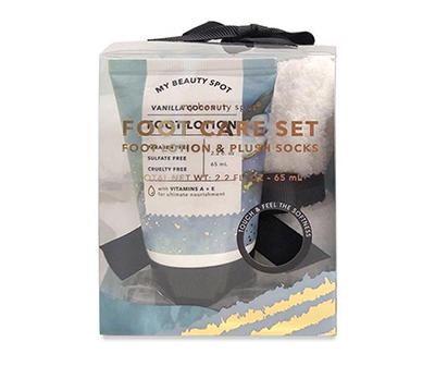 Vanilla Coconut Lotion & Socks Footcare Set