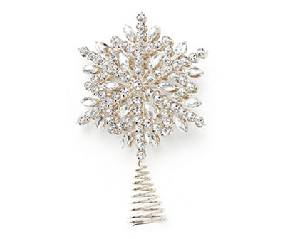 Silver Gemstone Snowflake Tree Topper