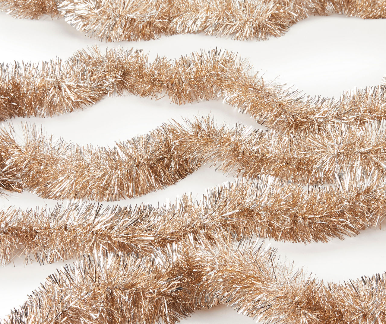 18' Champagne & Silver 6-Ply Tinsel Garland