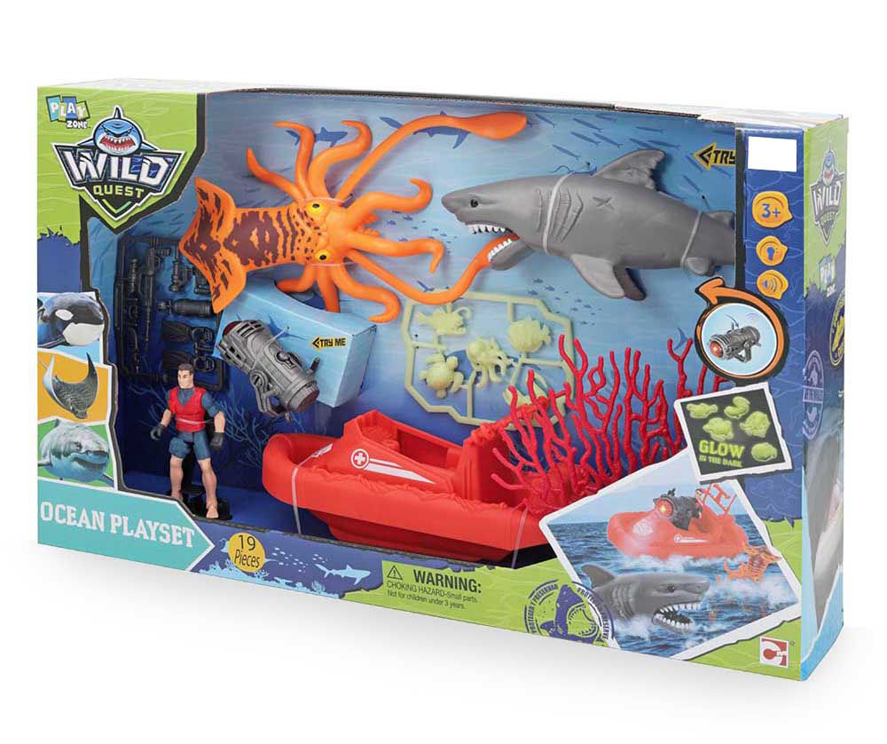 Kid connection deals shark exploration playset