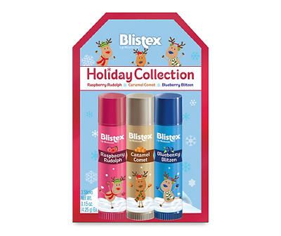 Lip Moisturizer Reindeer Holiday Collection, 3-Pack