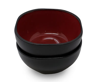 Red Urban Café Stoneware Bowls, 2-Pack