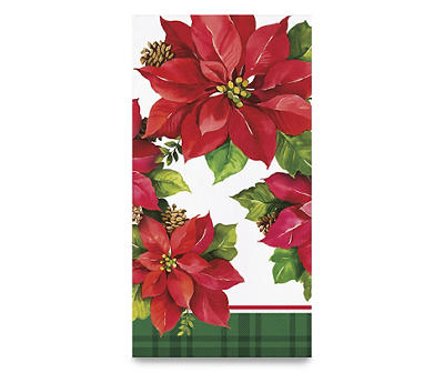 Poinsettia Paper Guest Dinner Napkins, 24-Count